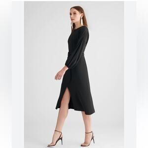 Sachin + Babi Black Long-Sleeve Midi Dress with Side Slit